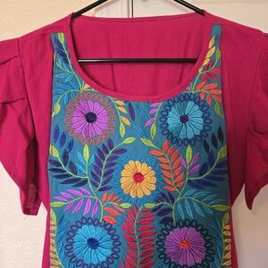 Vibrant Embroidered Women's Dress